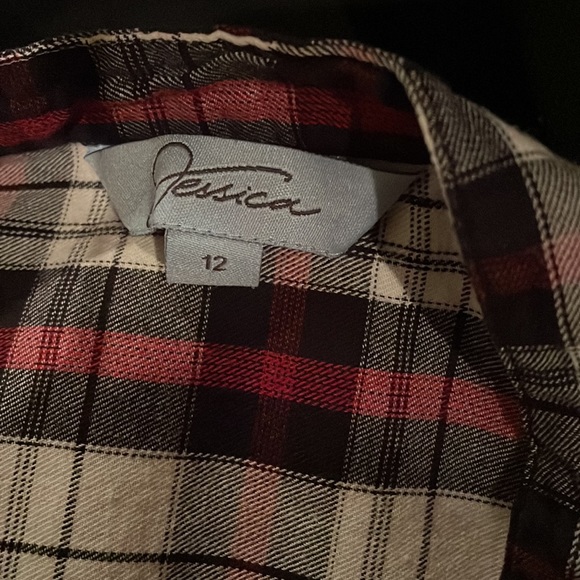 Collarless Plaid Shirt - Picture 5 of 10
